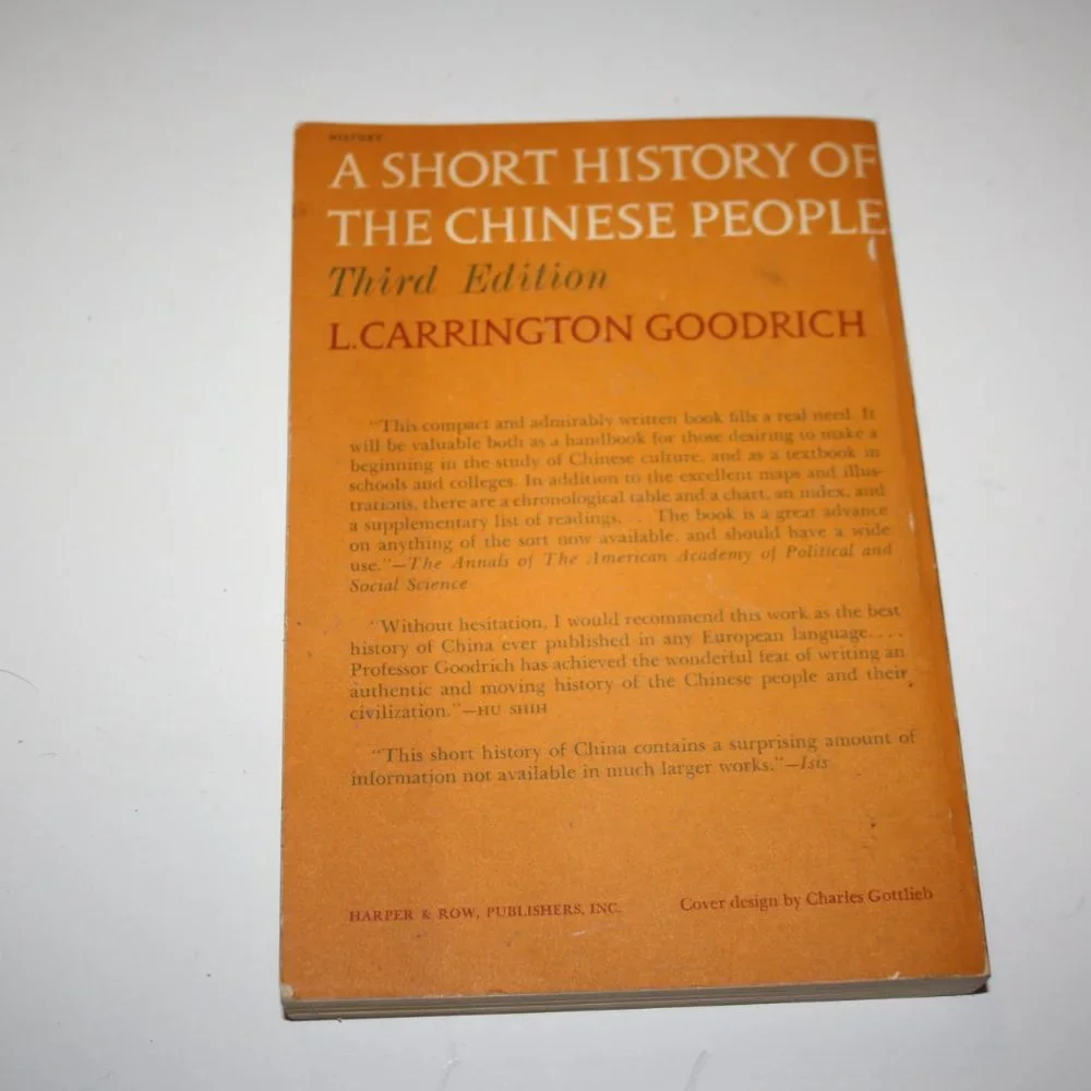 🏮 A Short History of the Chinese People · 1963 Vintage Paperback (ba)